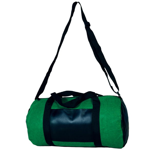 Heavy Velvet Non-Woven & Leatherette Barrel Bag, 17"