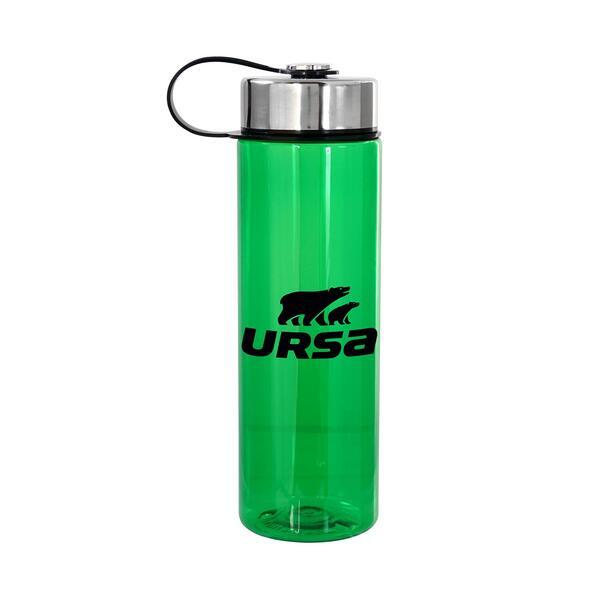 Metal Lanyard Lid Colorful Water Bottle, 24oz.