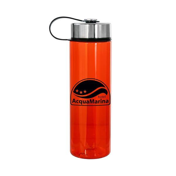 Metal Lanyard Lid Colorful Water Bottle, 24oz.