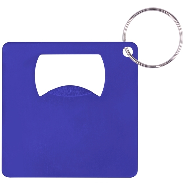Square Aluminum Bottle Opener Key Chain
