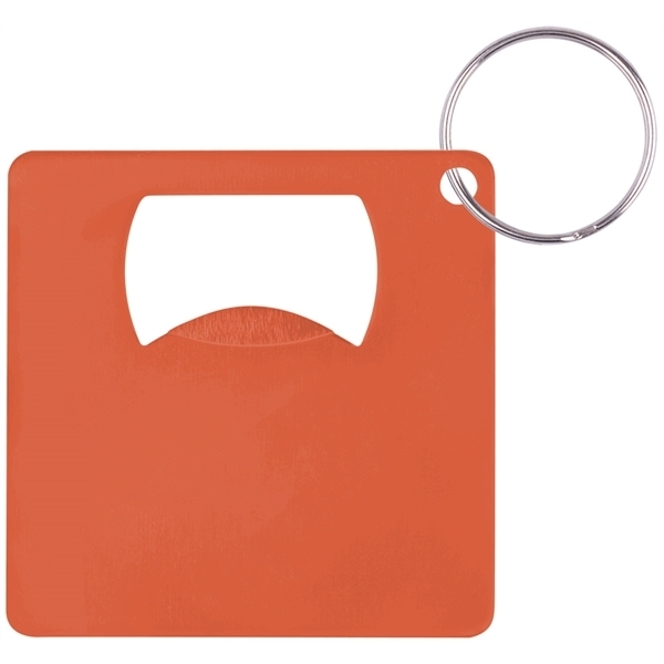 Square Aluminum Bottle Opener Key Chain