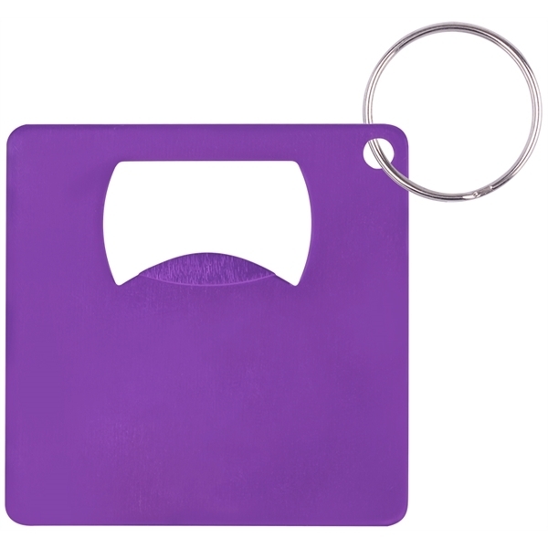 Square Aluminum Bottle Opener Key Chain