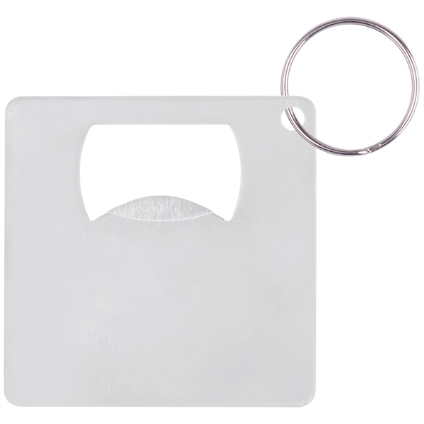 Square Aluminum Bottle Opener Key Chain