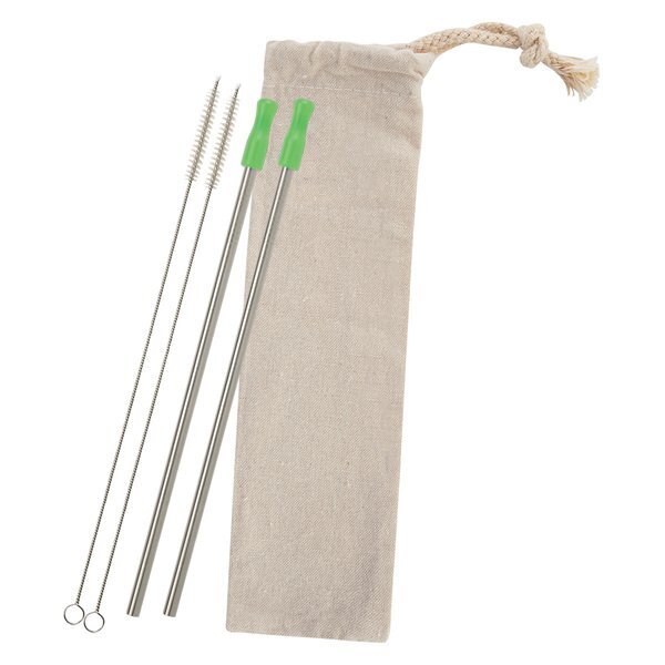 Two-Pack Stainless Straw Kit in Cotton Pouch