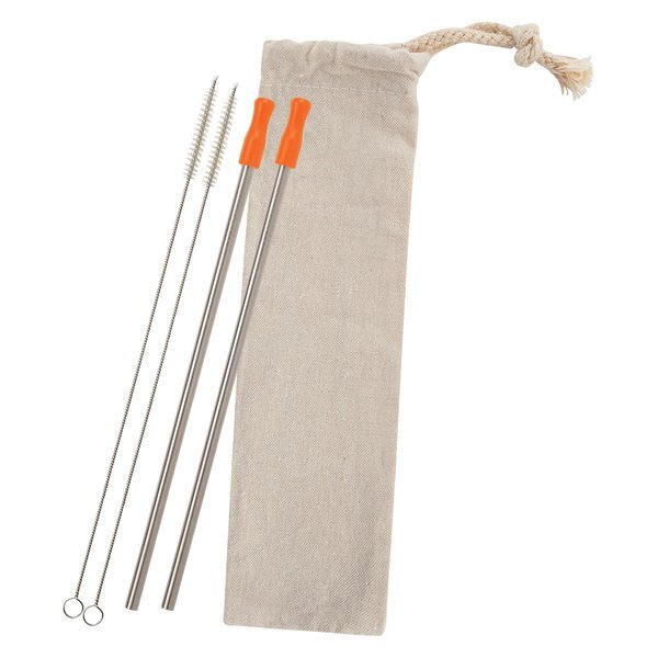 Two-Pack Stainless Straw Kit in Cotton Pouch