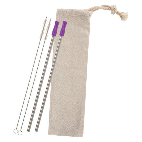 Two-Pack Stainless Straw Kit in Cotton Pouch