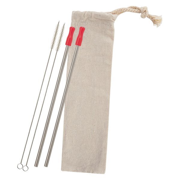Two-Pack Stainless Straw Kit in Cotton Pouch