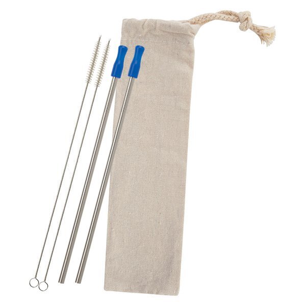 Two-Pack Stainless Straw Kit in Cotton Pouch