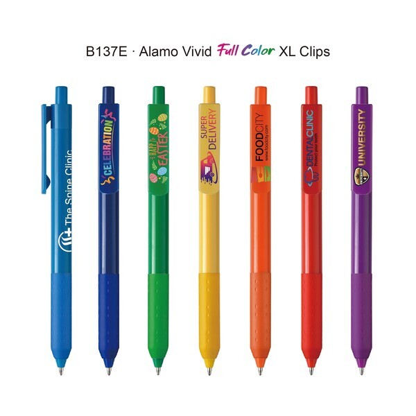 Alamo Vivid Retractable Pen w/ Full Color XL Clip