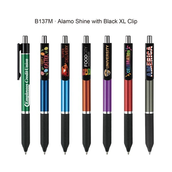 Alamo Shine Retractable Pen w/ Full Color XL Clip