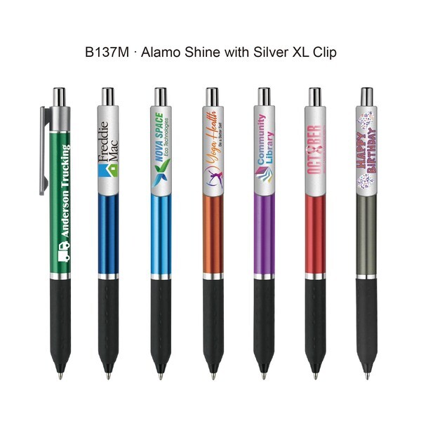 Alamo Shine Retractable Pen w/ Full Color XL Clip