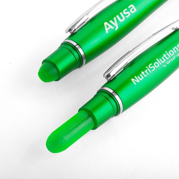 Curvaceous Metallic Stylus Highlighter Pen