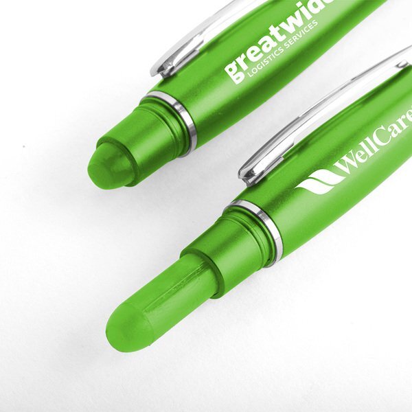 Curvaceous Metallic Stylus Highlighter Pen