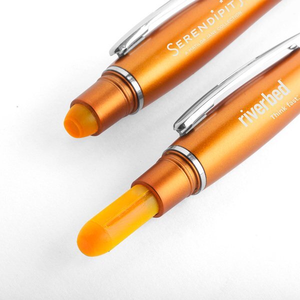 Curvaceous Metallic Stylus Highlighter Pen