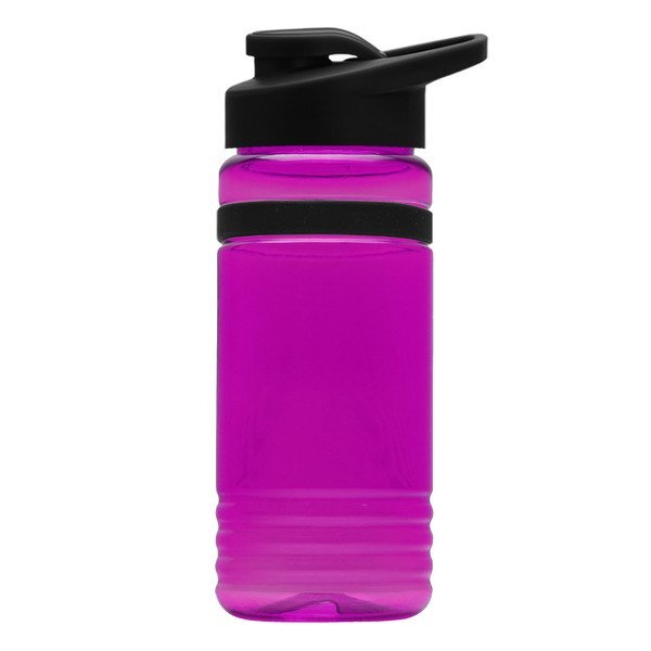 UpCycle rPET Bottle w/ Drink Thru Lid & Grip Band, 20oz.