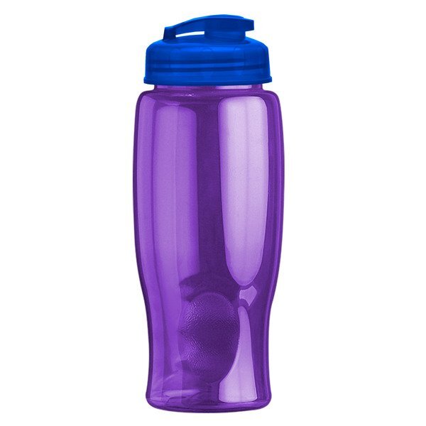 Transparent Grip Poly-Pure Sport Bottle w/ Flip Lid, 27oz.