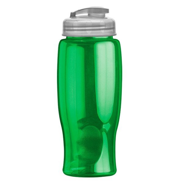 Transparent Grip Poly-Pure Sport Bottle w/ Flip Lid, 27oz.