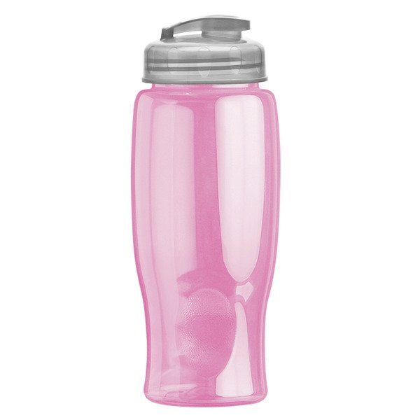 Transparent Grip Poly-Pure Sport Bottle w/ Flip Lid, 27oz.