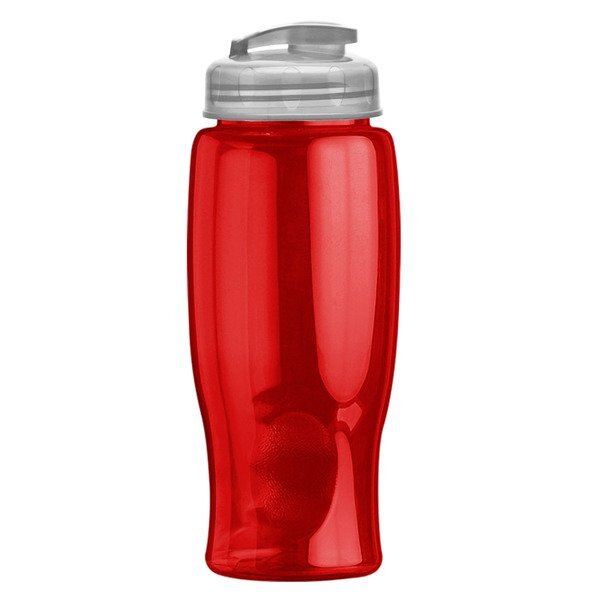 Transparent Grip Poly-Pure Sport Bottle w/ Flip Lid, 27oz.