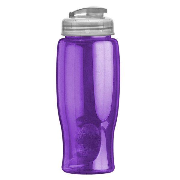 Transparent Grip Poly-Pure Sport Bottle w/ Flip Lid, 27oz.