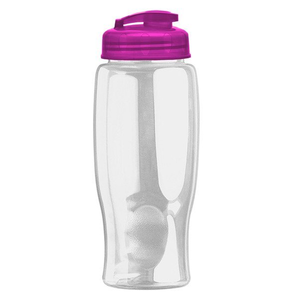 Transparent Grip Poly-Pure Sport Bottle w/ Flip Lid, 27oz.