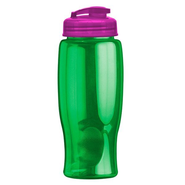 Transparent Grip Poly-Pure Sport Bottle w/ Flip Lid, 27oz.