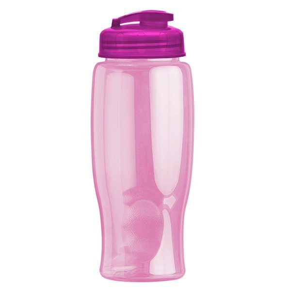 Transparent Grip Poly-Pure Sport Bottle w/ Flip Lid, 27oz.