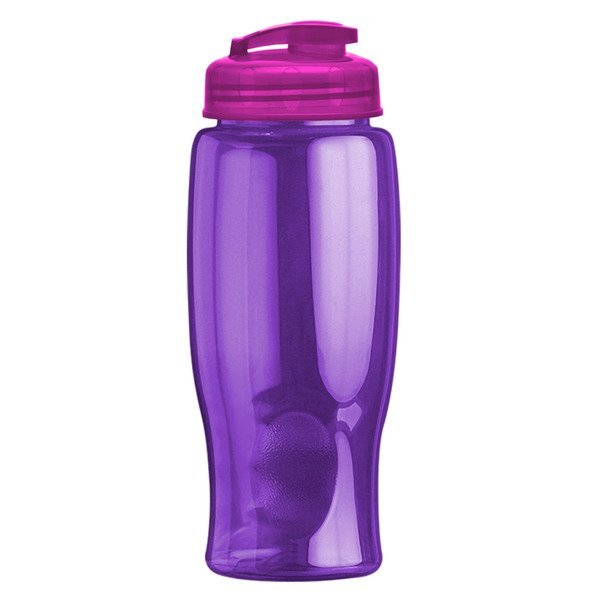 Transparent Grip Poly-Pure Sport Bottle w/ Flip Lid, 27oz.