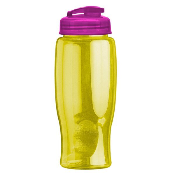 Transparent Grip Poly-Pure Sport Bottle w/ Flip Lid, 27oz.