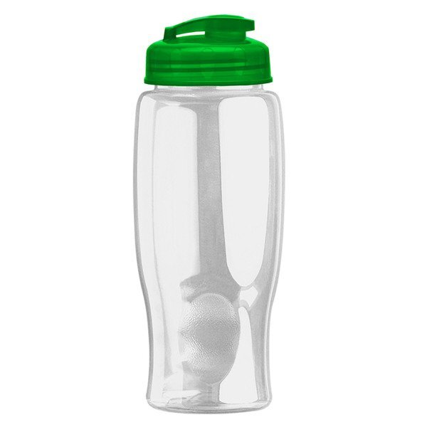 Transparent Grip Poly-Pure Sport Bottle w/ Flip Lid, 27oz.