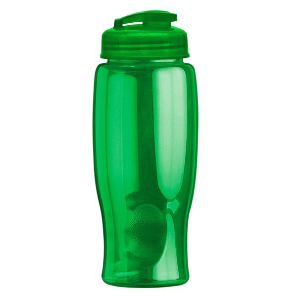 Transparent Grip Poly-Pure Sport Bottle w/ Flip Lid, 27oz.