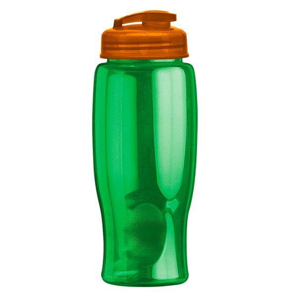 Transparent Grip Poly-Pure Sport Bottle w/ Flip Lid, 27oz.