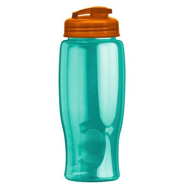 Transparent Grip Poly-Pure Sport Bottle w/ Flip Lid, 27oz.