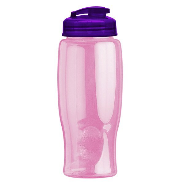 Transparent Grip Poly-Pure Sport Bottle w/ Flip Lid, 27oz.