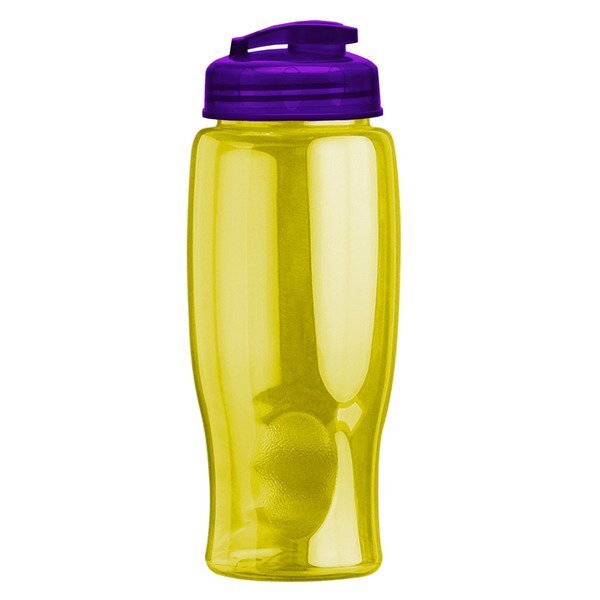 Transparent Grip Poly-Pure Sport Bottle w/ Flip Lid, 27oz.