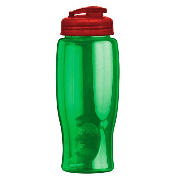 Transparent Grip Poly-Pure Sport Bottle w/ Flip Lid, 27oz.