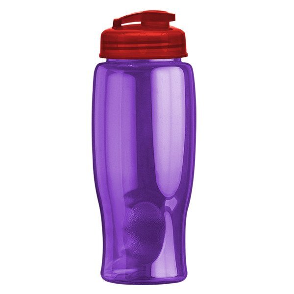 Transparent Grip Poly-Pure Sport Bottle w/ Flip Lid, 27oz.