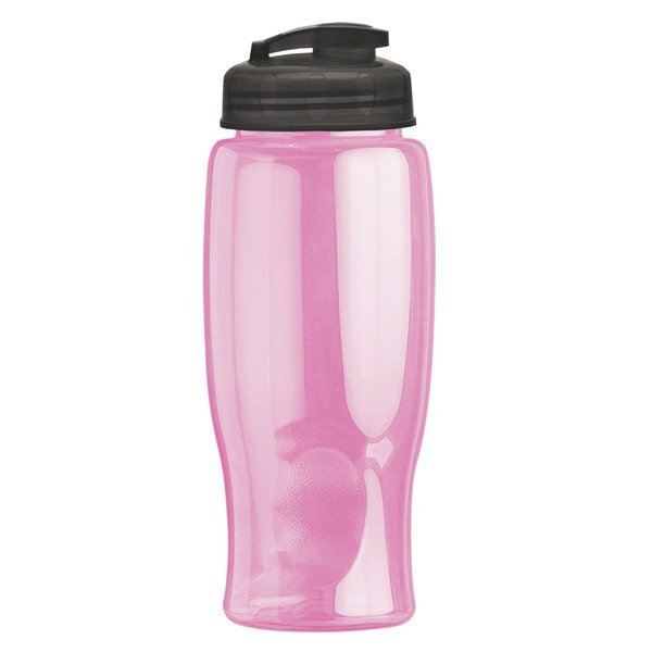 Transparent Grip Poly-Pure Sport Bottle w/ Flip Lid, 27oz.