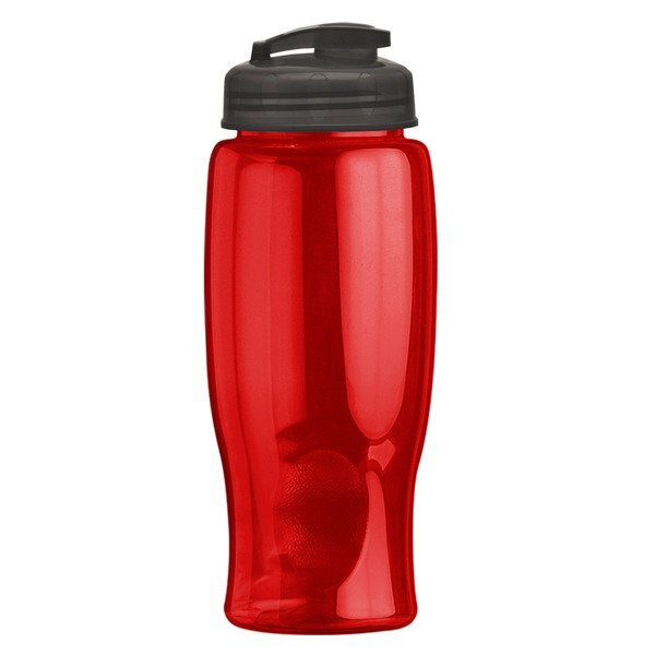Transparent Grip Poly-Pure Sport Bottle w/ Flip Lid, 27oz.