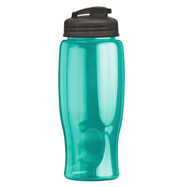 Transparent Grip Poly-Pure Sport Bottle w/ Flip Lid, 27oz.