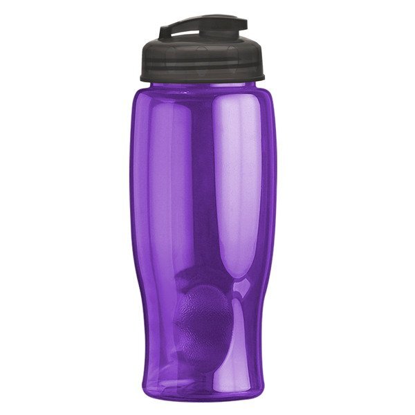 Transparent Grip Poly-Pure Sport Bottle w/ Flip Lid, 27oz.