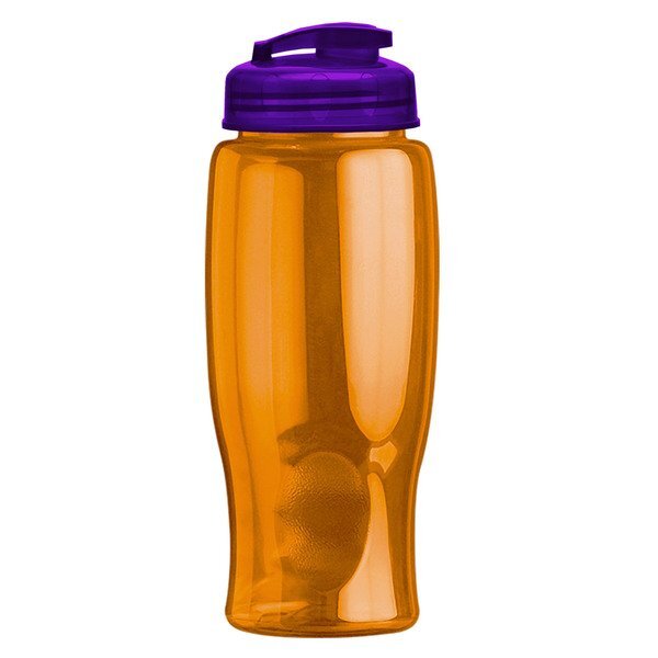 Transparent Grip Poly-Pure Sport Bottle w/ Flip Lid, 27oz.