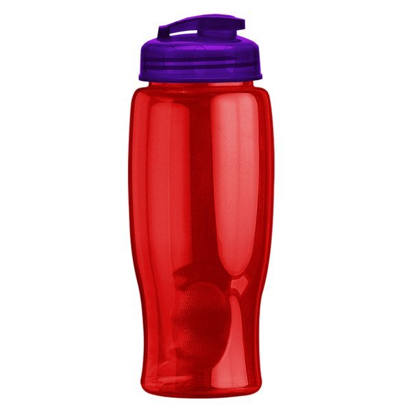 Transparent Grip Poly-Pure Sport Bottle w/ Flip Lid, 27oz.