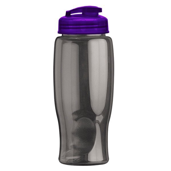 Transparent Grip Poly-Pure Sport Bottle w/ Flip Lid, 27oz.