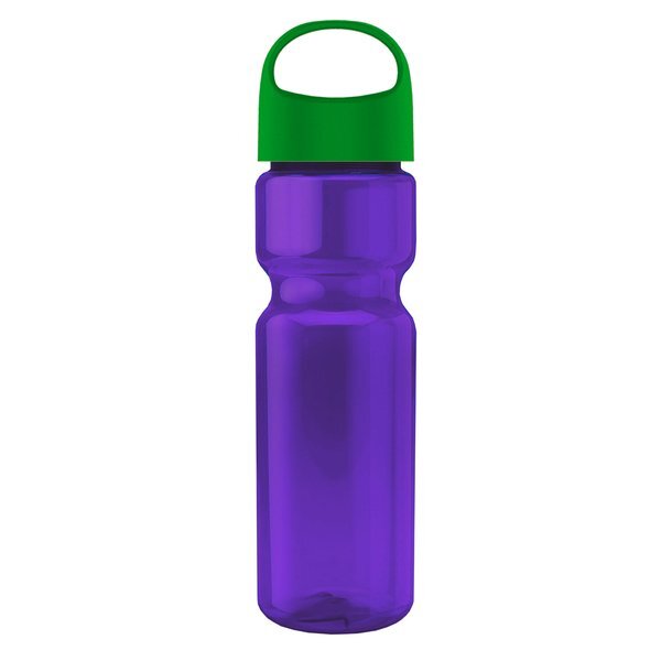 Champion Transparent Bottle w/ Oval Crest Lid, 28oz.