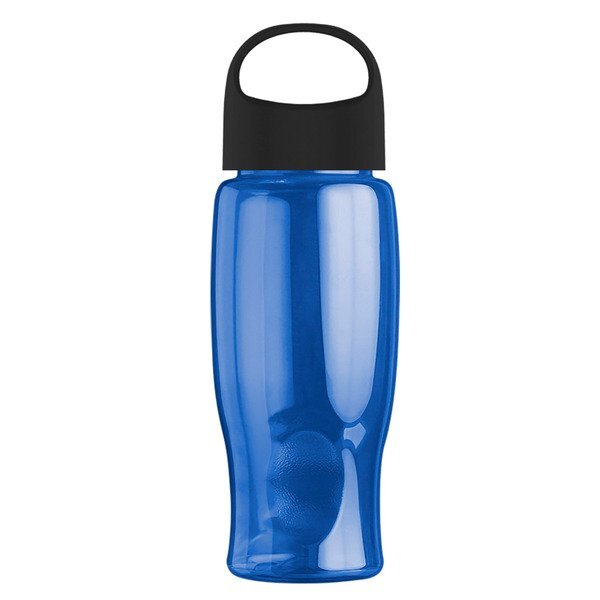 Poly-Pure Transparent Bottle w/ Oval Crest Lid, 27oz.