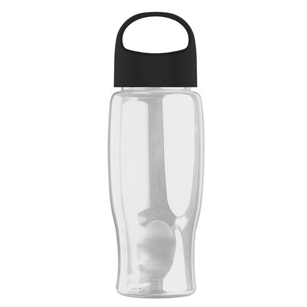 Poly-Pure Transparent Bottle w/ Oval Crest Lid, 27oz.