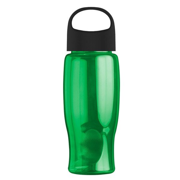 Poly-Pure Transparent Bottle w/ Oval Crest Lid, 27oz.