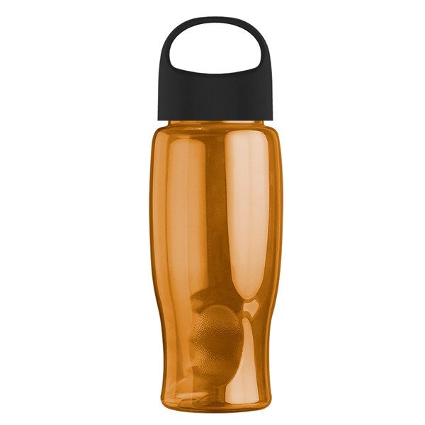 Poly-Pure Transparent Bottle w/ Oval Crest Lid, 27oz.