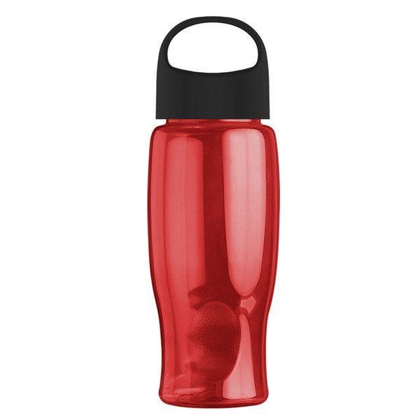 Poly-Pure Transparent Bottle w/ Oval Crest Lid, 27oz.
